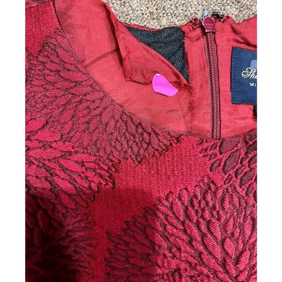Shoshanna Midnight Coraline Red Jacquard Print Sleeveless High-Low Dress Sz 8 - Picture 15 of 16